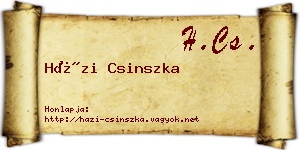 Házi Csinszka névjegykártya